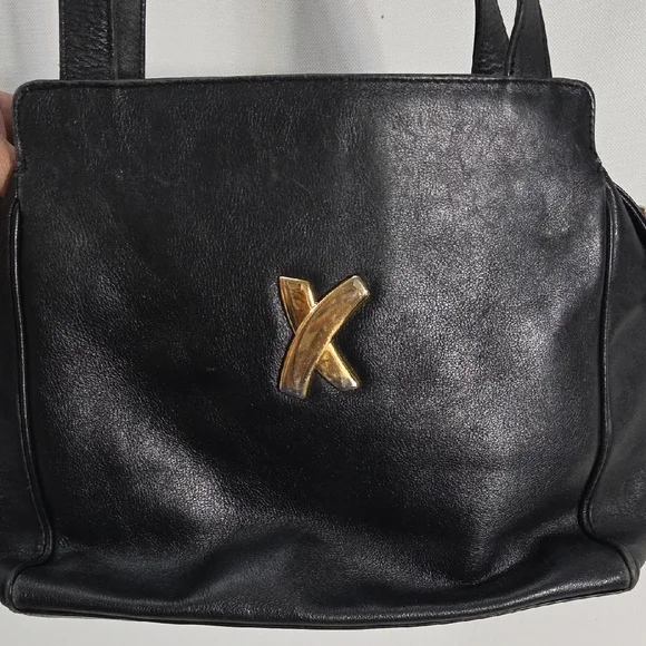 Paloma Picasso Black Shoulder Bag with Gold Logo - Picture 5 of 16